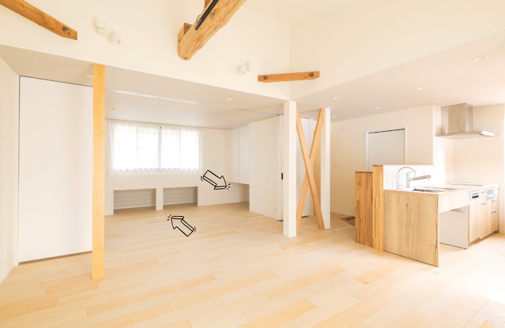 建物の形状に合わせて空間を無駄なく計画して収納を確保